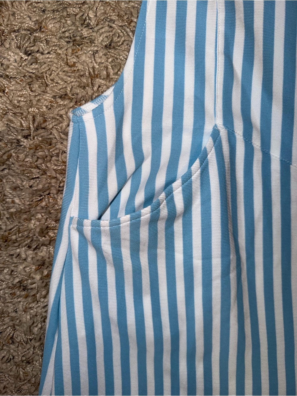 HALARA Blue and White Striped Jumpsuit Romper - Picture 2 of 5